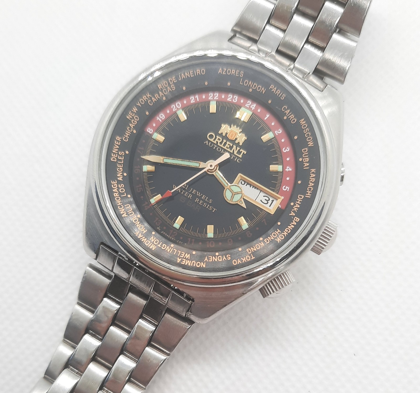 ORIENT Cities World Time 5 Bar Automatic Vintage … - image 2