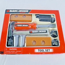 Black  Decker 10-Piece Junior Tool Set Hammer Screwdriver Wood Screws