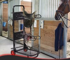 Horse Saddle Rack Portable Stand with Wheels Heavy Duty Equipment Cart