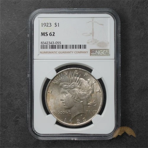 1923 Silver Peace Dollar $1 - NGC MS62 - Philadelphia