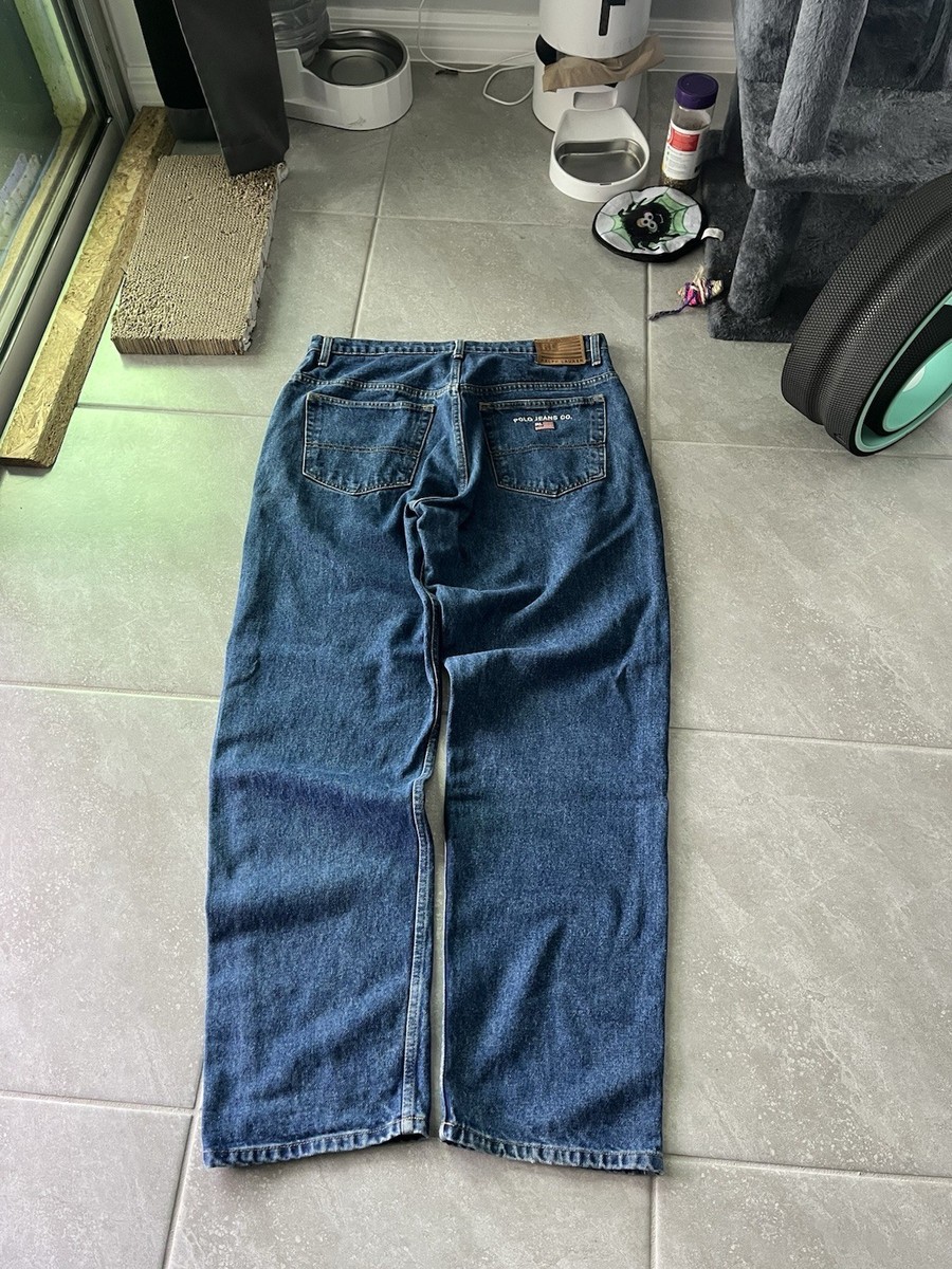 Polo Jeans Co. Ralph Lauren jeans Blue denim embroidered y2k baggy 