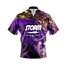  Custom Name Storm Purple Gold Liquid Marble Bowling Jersey Size S-5XL