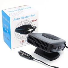 12v 200W Car Heater, Portable Heater and Defroster, Windshield Black