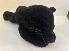 Animal Alley Toy R Us 2000 Black Panther Plush Yellow Eyes Laying Flat