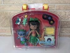 DISNEY ANIMATORS' COLLECTION MINI DOLL 5" LILO & STITCH PLAY SET CARRY CASE NWT 