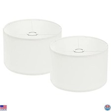 PATIKIL Drum Lamp Shades Set of 2, 12"x12"x8" Linen Lamp Shade Easy Assembly
