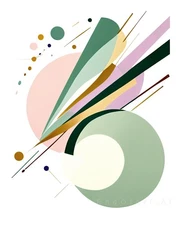 Geometric Abstraction Serene Motion Art Canvas Wall Decor Picture