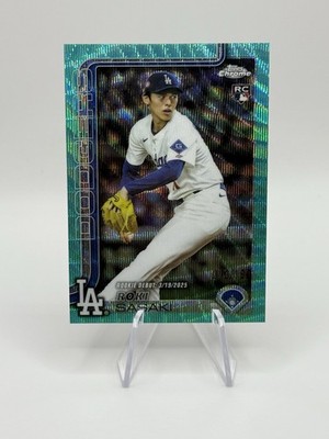 2025 Topps Chrome Roki Sasaki Debut Aqua Wave /199 RC #USC73