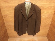 Club International Blazer Sport Coat Three Button Wool Male Adult Browns Solid