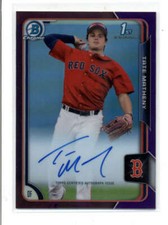 TATE MATHENY 2015 BOWMAN CHROME PURPLE REFRACTOR ROOKIE AUTO #164/250 AH5563