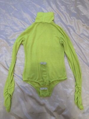 Used Pretty Little Thing Fluorescent Green Long Sleeve Bodysuit - Main Image