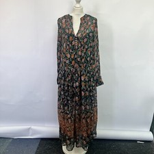 Free People See It Through Floral Maxi Dress. Black/Orange/Green. Small RRP $168