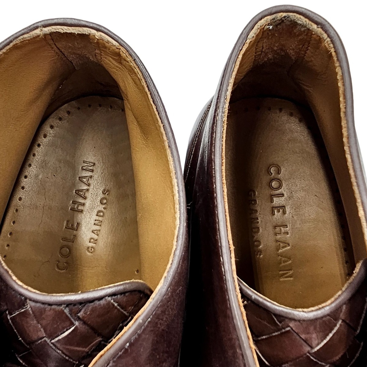 Cole Haan Cambridge Brown Woven Leather Chukka Boots Mens 