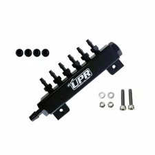 UPR 6 Port VACUUM Block Intake Manifold Fuel Gas Wastegate Turbo Boost NOS Black