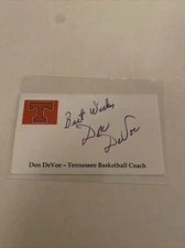 Don DeVoe Signed Business Card Sized Tennessee Basketball Autograph Auto