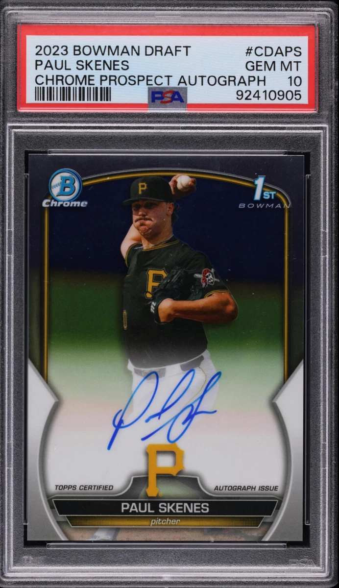 PSA 10 PAUL SKENES AUTO 1st 2023 Bowman Chrome Draft PIRATES 