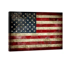 Canvas Wall Art Print Painting Picture Home Office Decor Vintage American Flag