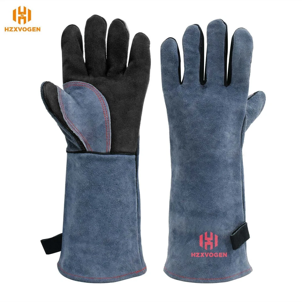 HITBOX HZXVOGEN Schweißerhandschuhe Feuerfest Handschuh Hitzebeständige Hitzebeständige