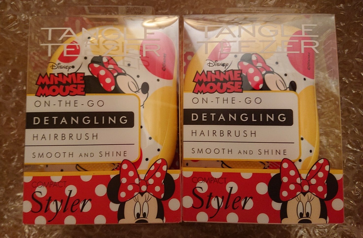 TANGLE TEEZER COMPACT 2X Disney Minnie Mouse Detangling Hairbrush FASTP&P XMAS