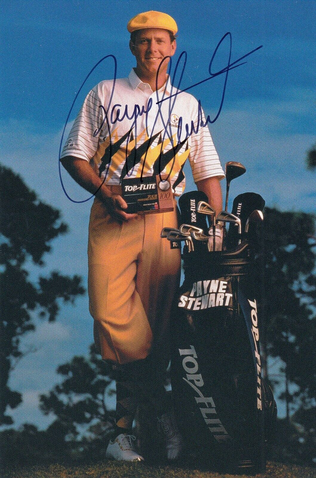 Payne Stewart Autographed Signed HOF'ER TOP FLITE POSTCARD BECKETT BAS LOA 