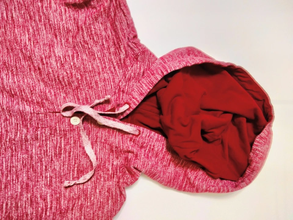 Sudadera con capucha para mujer Mossimo roja talla L ribete en contraste textura de terciopelo Foto 4 de 4