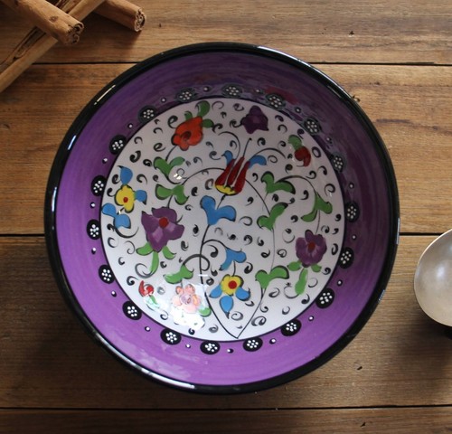 Tazones de cerámica turcos - 16 cm - coloridos, hechos a mano, pintados a mano - florales otomanos - Imagen 38 de 49