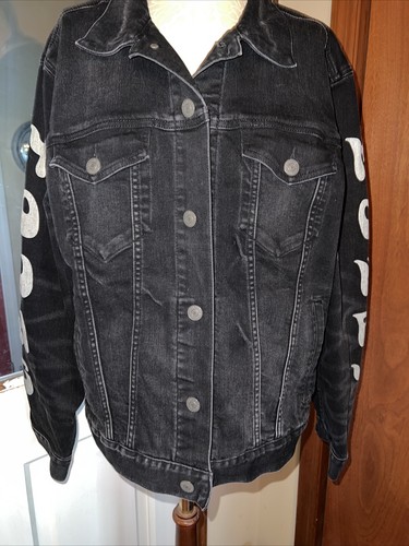 Young Money American Eagle Denim Jacket AE X Lil Wayne Men’s Size L Black GUC - Picture 13 of 16