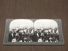 VINTAGE STEREOVIEW STEREOSCOPES CARD GREAT MARKET DAY SNOW STORM QUEBEC CANADA