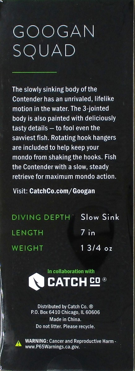 Googan Squad Contender 7” – Swimbait Affondante Lento 1 3/4 Oz Per Bass (2 Pezzi)