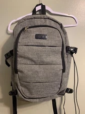 AMBOR CP Anti theft waterproof travel backpack with usb charging port gray