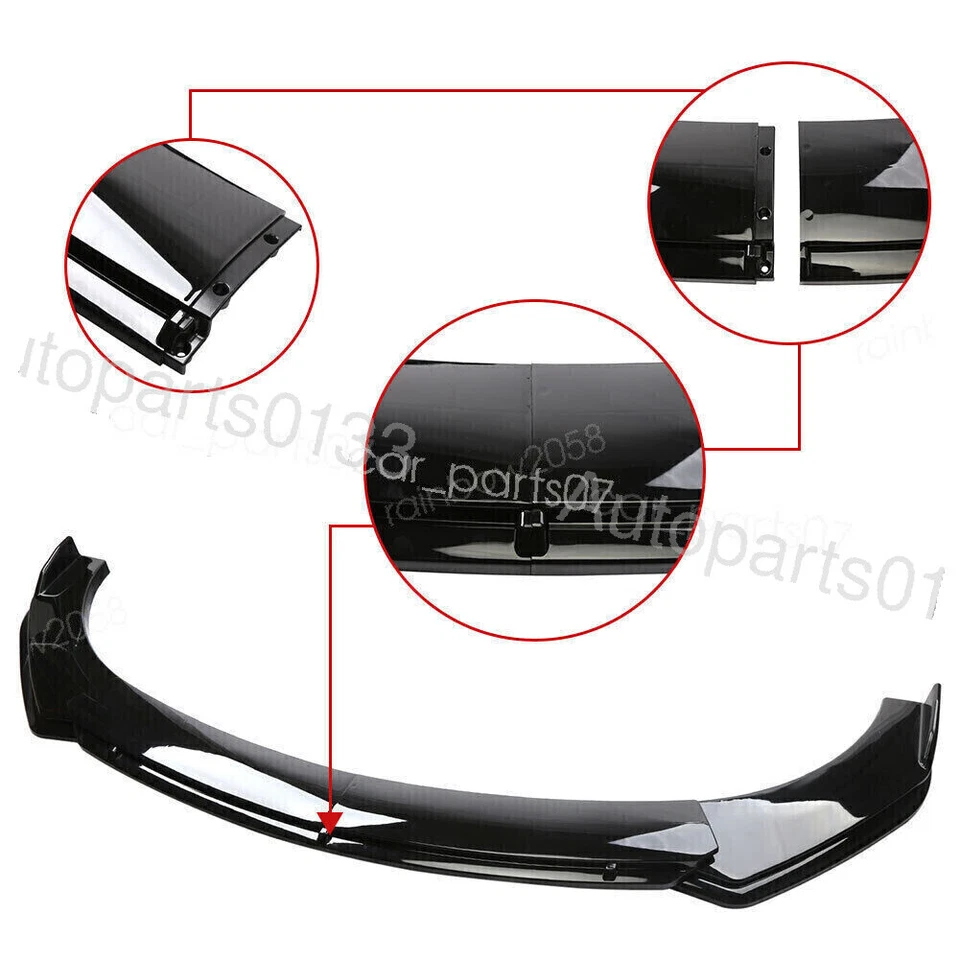 For Cadillac CT4 CT5 Gloss Black Front Bumper Lip Chin Splitter Spoiler Body Kit - Image 4 of 4