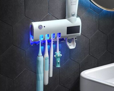 UV Toothbrush Holder Sterilizer Cleaner for ECOQUEST Bathroom Organizer  