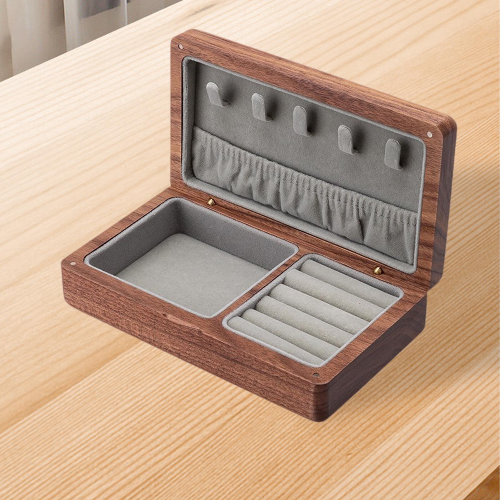 Jewelry Organizer Box Portable Elegant Trinket Box for Rings Watch Necklaces-image