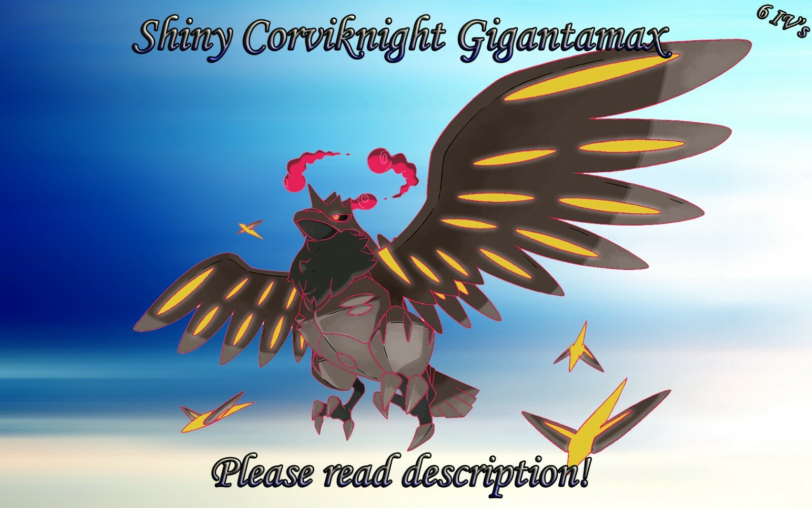 Shiny Corviknight Gigantamax Gmax 6 IV - Pokemon Sword/Shield | eBay