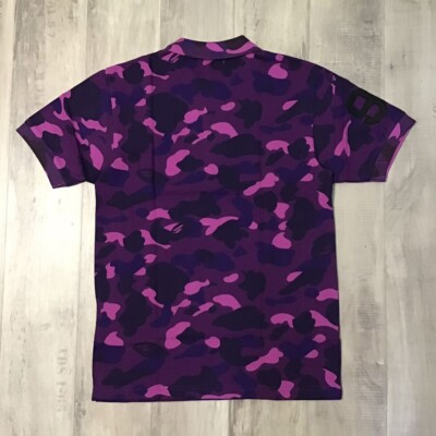 トップス BAPE SENDAI CAMO POLO SHIRTS M BAPE CUT AND SEWN COLOR CAMO LARGE APE HEAD RELAXED FIT POLO