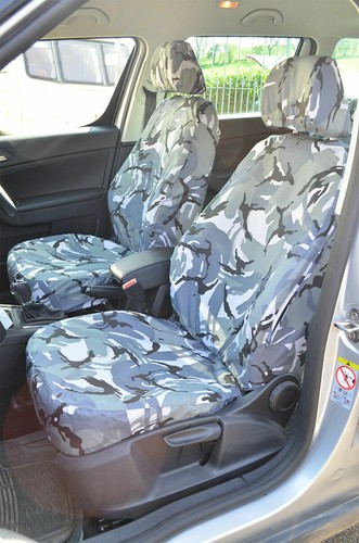 Skoda Yeti 2009-2017 Tailored Waterproof Front Pair Grey Camo Car Seat Covers - Picture 2 of 2