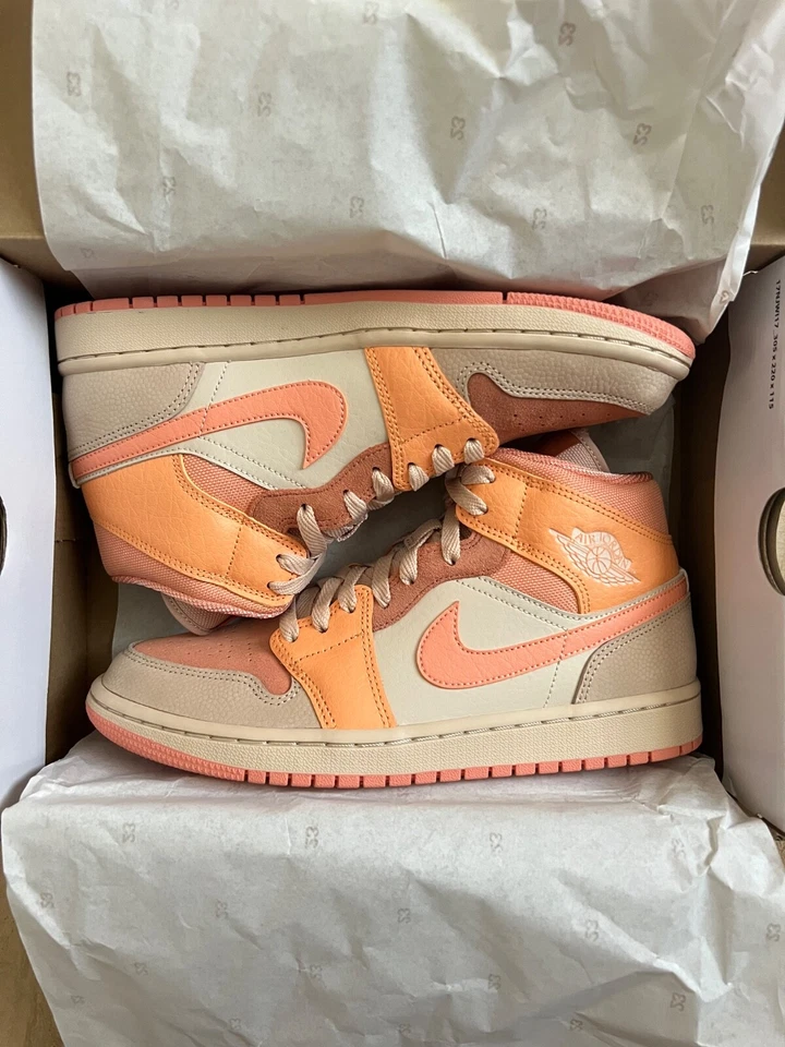 Tamanho 9,5W - Air Jordan 1 damasco médio feminino (novo + frete rápido) - Imagem 2 de 4