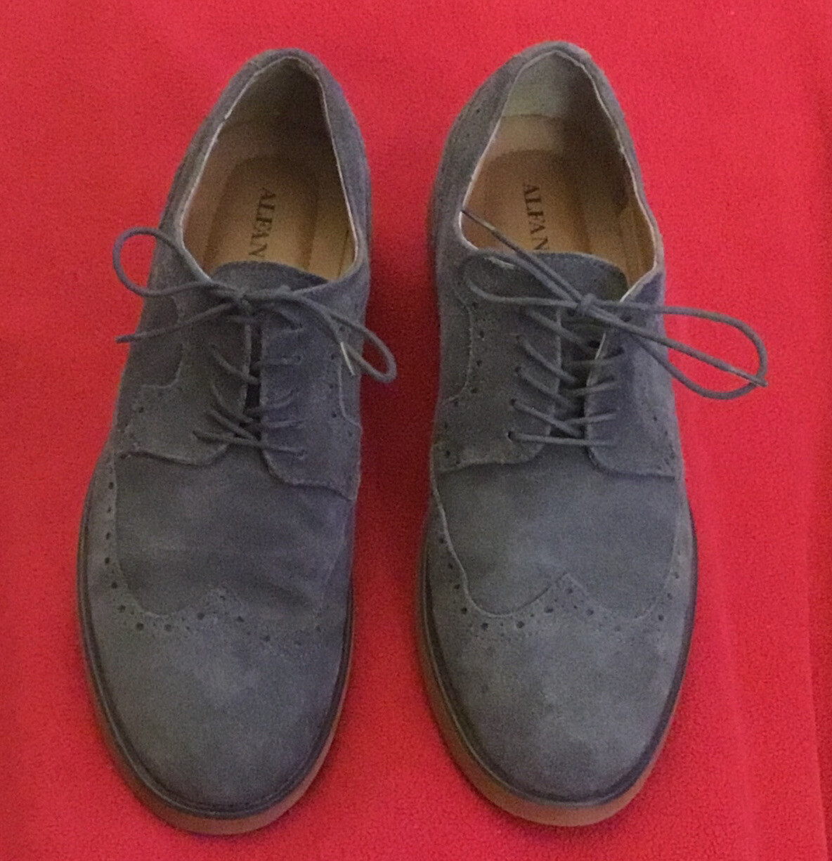 SAOLA Scarpe eleganti Alfani Connor Oxford punta ad ala ~ camoscio antracite~uomo 12 M~ECCELLENTE condimento