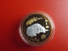 * Lunar *  Jahr des Hund * Medaille PP  Vergoldet  *ca.28g.-34mm(Schub124)