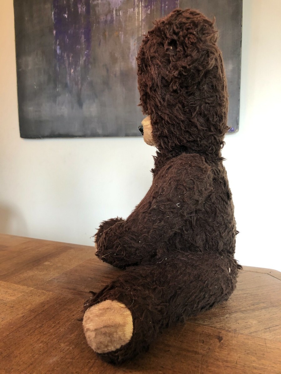 Ancien ours en peluche massif articulé des années 1970 - peluche de collection rare. - France