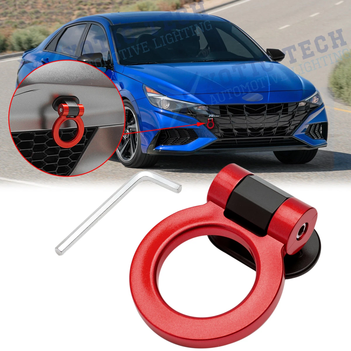 For Hyundai Elantra JDM Red Track Racing Sport Style Tow Hook Ring