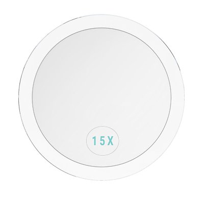15X Magnifying 6'' Mirror with Suction Cups for Up Close Makeup and Shaving