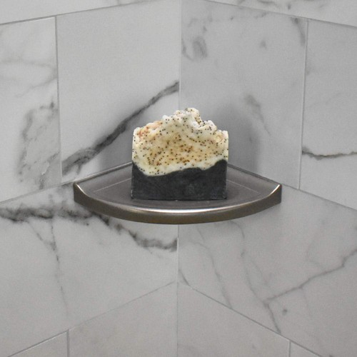 Elegant Shower Organizer: 5" Corner Shelf with Scratch-Resistant Brushed Nickel - Picture 6 of 11