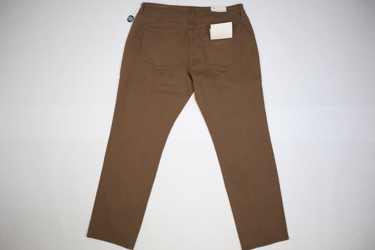 【mnem】Warp cut pants Warp Weft ORD Chicago Straight Fit Stretch Jeans Mocha Brown