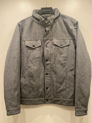 Levis Jacket Mens Large Gray Snap Up Full Zip Long Sleeve Casual Adult Large