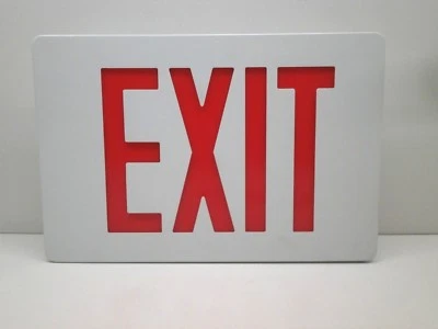Evenlite Razor White/Red Exit Sign w/Battery Backup - Wall Mount Masonry Box