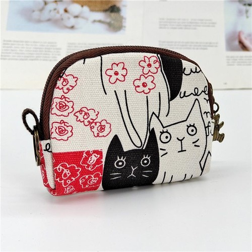 Canvas Cartoon Keychain Wallet & Coin Purse for Women, Kids, & Girls - Picture 14 of 31