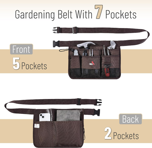 UNCO Gardening Waist Apron with Pockets - Brown Construction Apron for Men, Carp - Picture 2 of 12