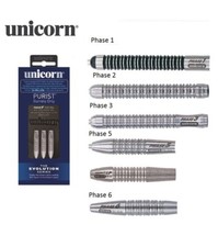 Dardos unicornio Phil Taylor purista punta de acero de tungsteno - solo barriles - todas las fases