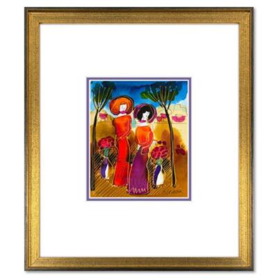 Moshe Leider, Framed Original Mixed Media Watercolor Painting, Hand Signed